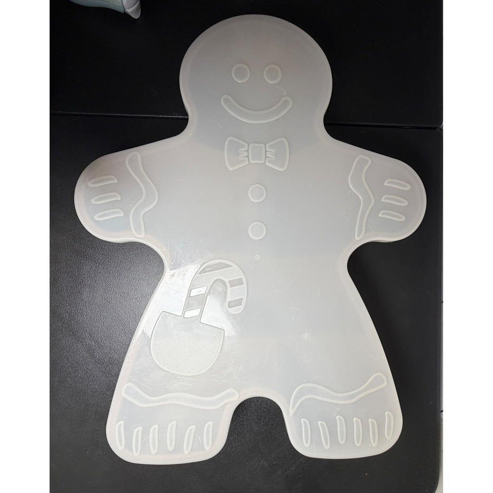 Tupperware Gingerbread Man Serving Tray Holiday Divided Snack Container Brown L